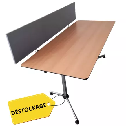 USM HALLER│Bureau complet gamme Kitos réglable en hauteur de 69 à 86 cm avec cloison L175 cm