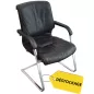 GIRSBERGER│Fauteuil d'accueil Trilax Cuir│Noir/Chromé GIRSBERGER│Fauteuil d'accueil Trilax Cuir│Noir/Chromé