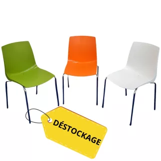 RIO│Lot de 3 chaises de collectivité coque