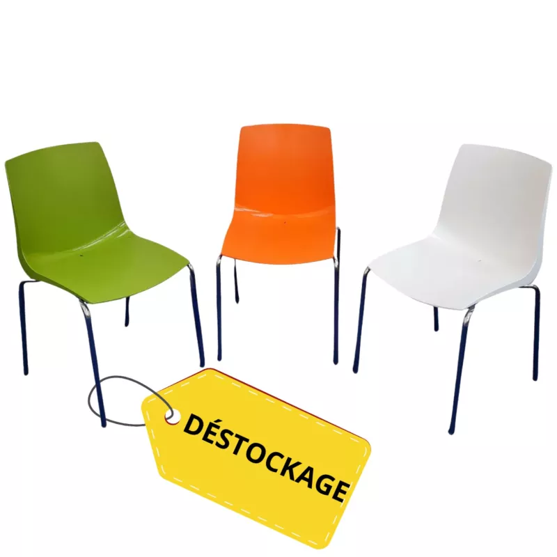 RIO│Lot de 3 chaises de collectivité coque RIO│Lot de 3 chaises de collectivité coque
