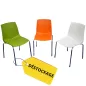 RIO│Lot de 3 chaises de collectivité coque RIO│Lot de 3 chaises de collectivité coque