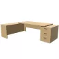 KARA│Bureau de direction avec retour et caisson porteur│4 décors bois à choix