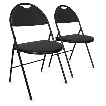 GEO│Lot de 2 Chaises pliantes tissu│2 coloris à choix