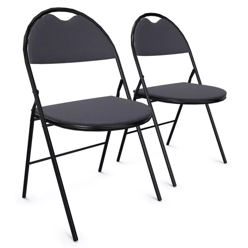 GEO│Lot de 2 Chaises pliantes tissu│2 coloris à choix GEO│Lot de 2 Chaises pliantes tissu│2 coloris à choix