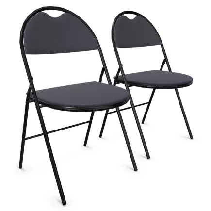 GEO│Lot de 2 Chaises pliantes tissu│2 coloris à choix