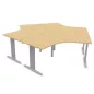 Idol│Lot de 3 Bureaux compacts 120° symétriques L 120x120 cm - retour droite 60 cm- pied fixe│Chêne clair / Gris alu Idol│Lot de 3 Bureaux compacts 120° symétriques L 120x120 cm - retour droite 60 cm- pied fixe│Chêne clair / Gris alu