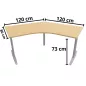 Idol│Lot de 3 Bureaux compacts 120° symétriques L 120x120 cm - retour droite 60 cm- pied fixe│Chêne clair / Gris alu Idol│Lot de 3 Bureaux compacts 120° symétriques L 120x120 cm - retour droite 60 cm- pied fixe│Chêne clair / Gris alu