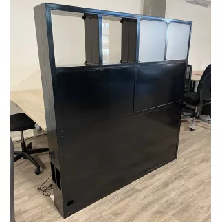 DECO-B│Lot de 2 meubles de séparation à casier L160 x H150cm│Noir / Plexiglass