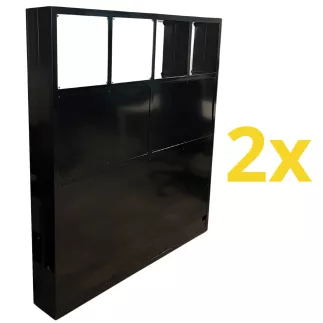 DECO-B│Lot de 2 meubles de séparation à casier L160 x H150cm│Noir / Plexiglass