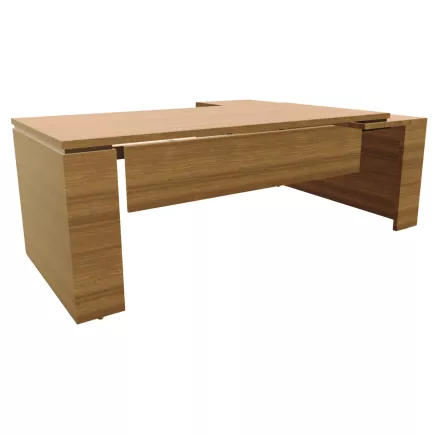 KARA│Bureau de direction avec retour + caisson 2 tiroirs│L200xP90 cm│Noyer ambré