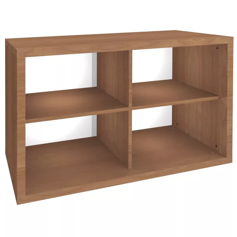 KARA│Etagère basse ouverte L 120 x p 46 x H 78 cm│Noyer ambré / Blanc KARA│Etagère basse ouverte L 120 x p 46 x H 78 cm│Noyer ambré / Blanc