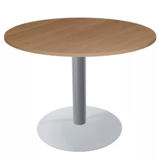 ELOISE│Table ronde ø 120 cm 3-4 personnes│Noyer ambré / Gris aluminium