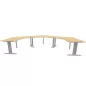 Idol│Lot de 3 Bureaux compacts 120° symétriques L 120x120 cm - retour droite 60 cm- pied fixe│Chêne clair / Gris alu Idol│Lot de 3 Bureaux compacts 120° symétriques L 120x120 cm - retour droite 60 cm- pied fixe│Chêne clair / Gris alu
