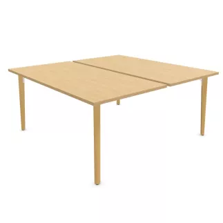 ROBIN│Gamme bureau structure partagée pied bois massif