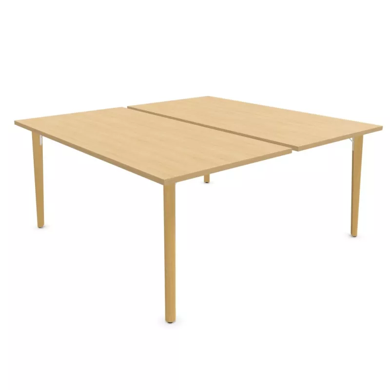 ROBIN│Gamme bureau structure partagée pied bois massif ROBIN│Gamme bureau structure partagée pied bois massif