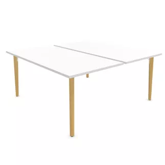 ROBIN│Gamme bureau structure partagée pied bois massif