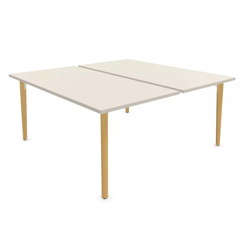 ROBIN│Bureau structure partagée pied bois massif