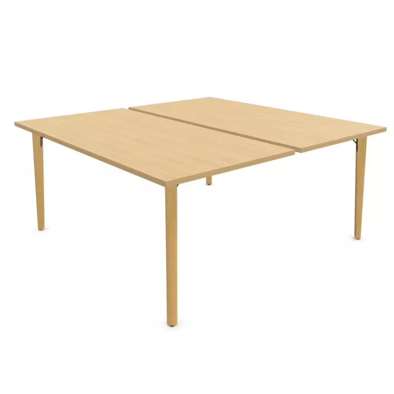 ROBIN│Gamme bureau structure partagée pied bois massif ROBIN│Gamme bureau structure partagée pied bois massif