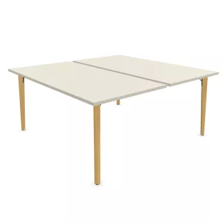 ROBIN│Gamme bureau structure partagée pied bois massif