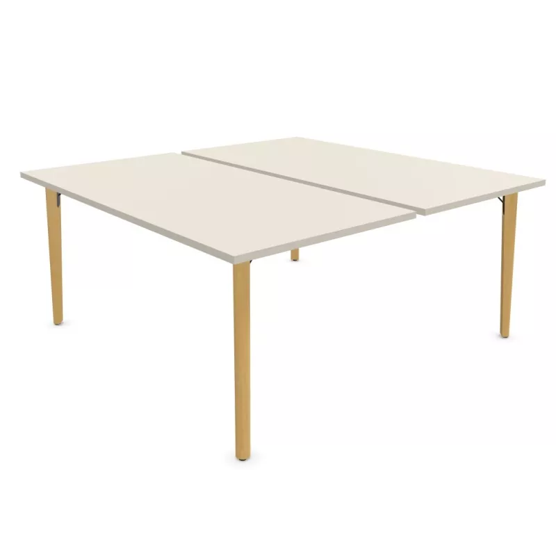 ROBIN│Gamme bureau structure partagée pied bois massif ROBIN│Gamme bureau structure partagée pied bois massif