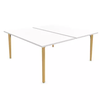 ROBIN│Gamme bureau structure partagée pied bois massif