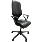 GIROFLEX│Fauteuil travail modèle 64-7778 - Cuir noir avec accoudoirs fixes GIROFLEX│Fauteuil travail modèle 64-7778 - Cuir noir avec accoudoirs fixes