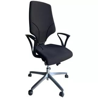 GIROFLEX│Fauteuil travail modèle 64-7578 - tissu neuf avec accoudoirs fixes