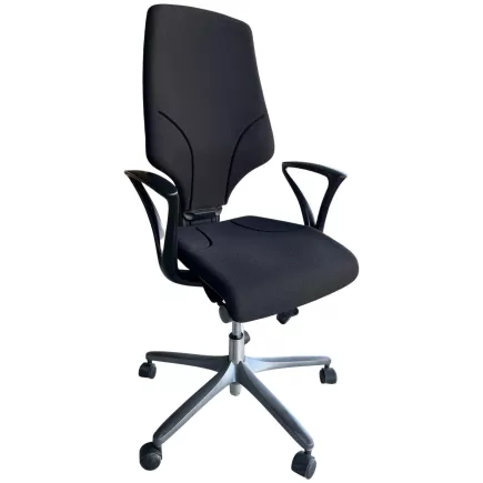 GIROFLEX│Fauteuil travail modèle 64-7578 - tissu neuf avec accoudoirs fixes