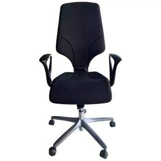 GIROFLEX│Fauteuil travail modèle 64-7578 - tissu neuf avec accoudoirs fixes