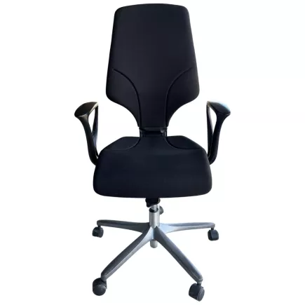 GIROFLEX│Fauteuil travail modèle 64-7578 - tissu neuf avec accoudoirs fixes