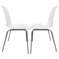 GELATI│Lot de 2 chaises de Restauration│Blanc/Chromé GELATI│Lot de 2 chaises de Restauration│Blanc/Chromé