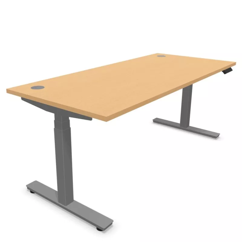 ENVOL EVO│Bureau électrique L 180 x p 80 x H réglable - 4 positions - USB A+C│Hêtre / Gris alu ENVOL EVO│Bureau électrique L 180 x p 80 x H réglable - 4 positions - USB A+C│Hêtre / Gris alu