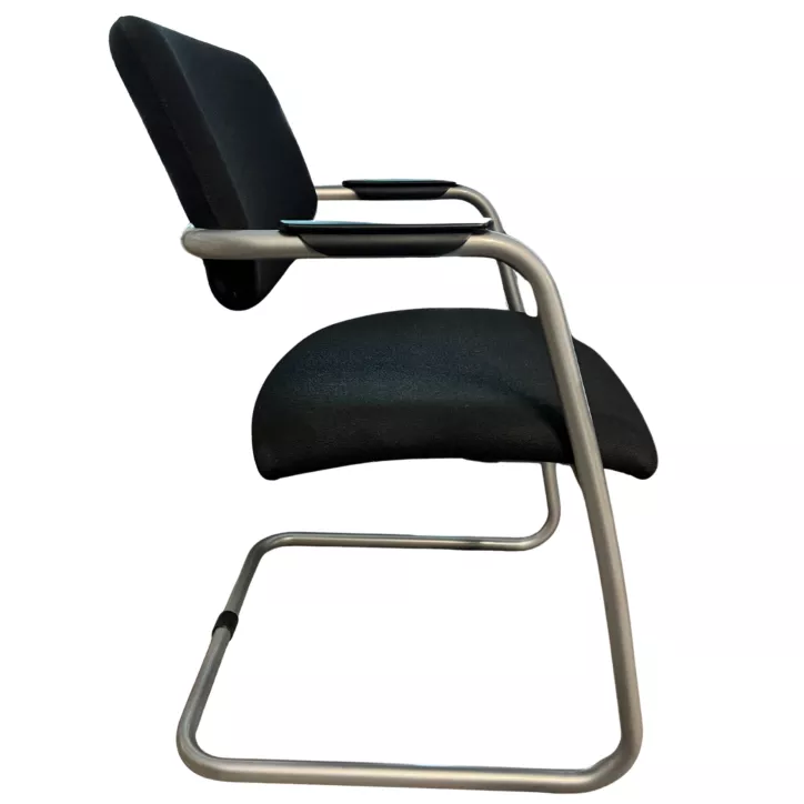 SITLAND│Lot de 2 sièges accueil/visiteurs/conférence│Tissu noir