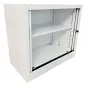 ARIV│AMOIRE basse à rideau L 80 p 43 x H 71 cm│Unicolore Blanc ARIV│AMOIRE basse à rideau L 80 p 43 x H 71 cm│Unicolore Blanc