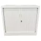 ARIV│AMOIRE basse à rideau L 80 p 43 x H 71 cm│Unicolore Blanc ARIV│AMOIRE basse à rideau L 80 p 43 x H 71 cm│Unicolore Blanc