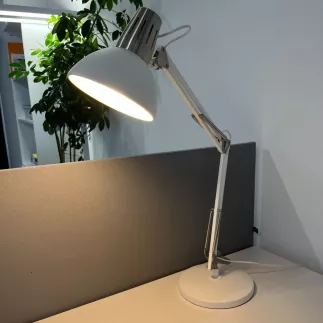 OL05│Lampe de bureau architecte - mât 3 articulations│Blanc