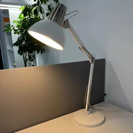 OL05│Lampe de bureau architecte - mât 3 articulations│Blanc