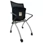 VIENA │Chaise de réunion pliantes avec accoudoirs - sur roulettes│Noir/Gris aluminium VIENA │Chaise de réunion pliantes avec accoudoirs - sur roulettes│Noir/Gris aluminium