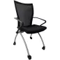 VIENA │Chaise de réunion pliantes avec accoudoirs - sur roulettes│Noir/Gris aluminium VIENA │Chaise de réunion pliantes avec accoudoirs - sur roulettes│Noir/Gris aluminium