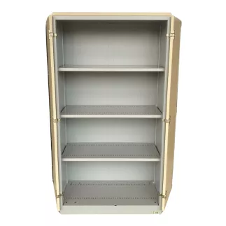 LO LISTA│Armoire portes battantes│L 80 x H 150 cm│Erable blanc/Gris alu