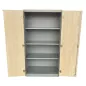 LO LISTA│Armoire portes battantes│L 80 x H 150 cm│Erable blanc/Gris alu LO LISTA│Armoire portes battantes│L 80 x H 150 cm│Erable blanc/Gris alu