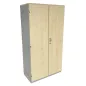 LO LISTA│Armoire portes battantes│L 80 x H 150 cm│Erable blanc/Gris alu LO LISTA│Armoire portes battantes│L 80 x H 150 cm│Erable blanc/Gris alu