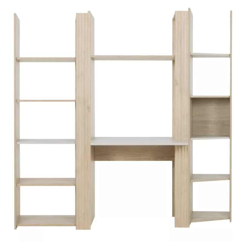 STRAW│Ensemble Bibliothèques + bureau│180x32/52xh175 cm STRAW│Ensemble Bibliothèques + bureau│180x32/52xh175 cm