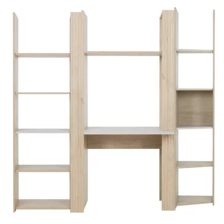 STRAW│Ensemble Bibliothèques + bureau│180x32/52xh175 cm