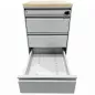 LO LISTA│Caisson sous bureau 9666 - 4 Tiroirs │Profondeur 60 cm│Erable blanc/Gris alu