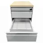 LO LISTA│Caisson sous bureau 9666 - 4 Tiroirs │Profondeur 60 cm│Erable blanc/Gris alu