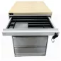 LO LISTA│Caisson sous bureau 9666 - 4 Tiroirs │Profondeur 60 cm│Erable blanc/Gris alu
