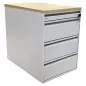 LO LISTA│Caisson sous bureau 9666 - 4 Tiroirs │Profondeur 60 cm│Erable blanc/Gris alu