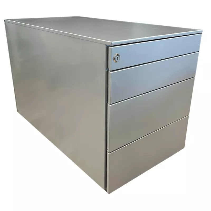 EOL│Caisson sous bureau 9866 - 4 Tiroirs │Profondeur 80 cm│Gris aluminium EOL│Caisson sous bureau 9866 - 4 Tiroirs │Profondeur 80 cm│Gris aluminium