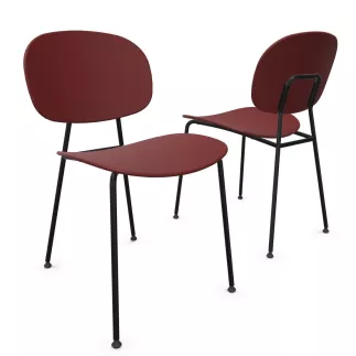 SOFIA│Lot de 2 Chaises 4 pieds esprit 50's│Tissu ou polypropylène